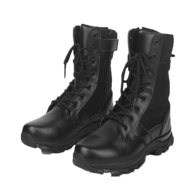 Botas negras tácticas de cuero auténticas del engranaje al aire libre táctico 8&quot; botas de la prenda impermeable del ejército de la altura