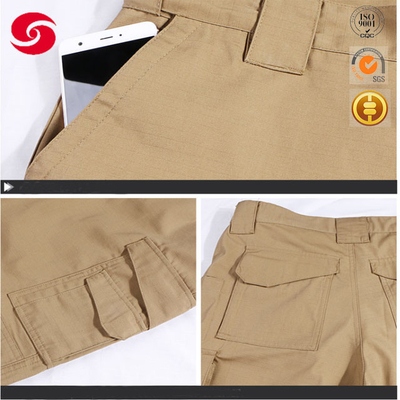 8 algodón táctico de color caqui Pilling anti del poliéster 35% de los pantalones el 65% de los bolsillos