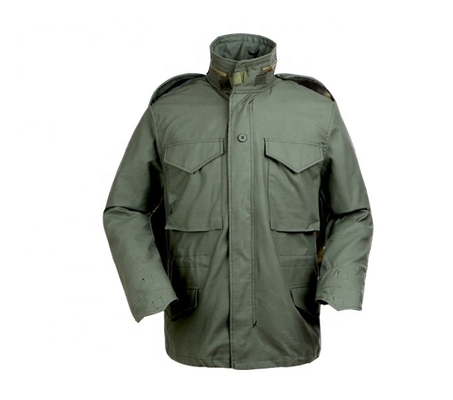Chaqueta militar a prueba de viento tejida Olive Green Army Jacket 220g-270g de la textura
