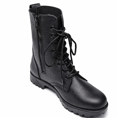 Oficial táctico Police Duty Shoes de las botas del combate partido del cuero repujado