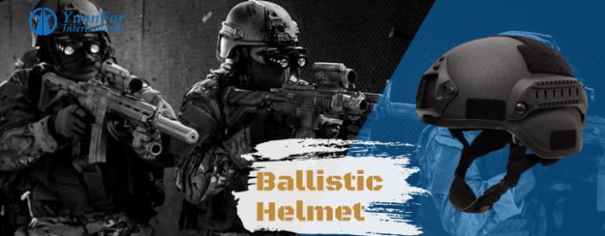 Casco balístico militar a prueba de balas de la policía, casco balístico negro del combate 0