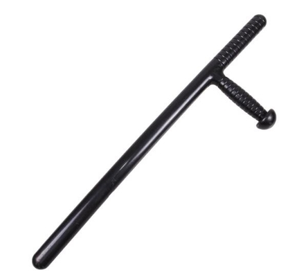 Tipo estándar color negro los 60cm del bastón T de la policía de NIj del alboroto del bastón del ABS anti de la PC con el tenedor