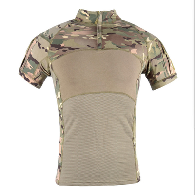 El CP CAMUFLA el cuello redondo táctico militar 100% de la camisa de algodón del desgaste
