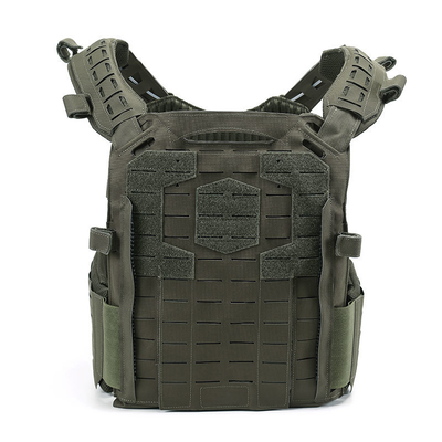 Vestido de combate táctico de nylon ajustable en negro Respirabilidad incluye placas balísticas