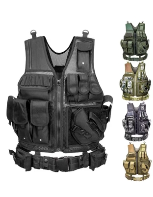 El chaleco de combate del guardia de seguridad para la caza Crossfit Gimnasio juego de paintball armadura táctica chaleco cómodo y transpirable