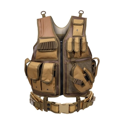 Sistema de chaleco táctico de nylon Molle 2.5kg Cinturones de hombro extraíbles Cinturones de cintura ajustables