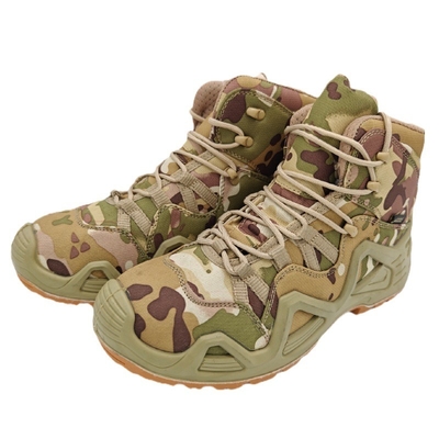 Botas tácticas de combate con absorción de choques De cuero duradero Talón plano Anillo alto