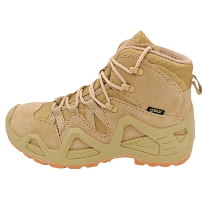 Botas tácticas de combate con absorción de choques De cuero duradero Talón plano Anillo alto