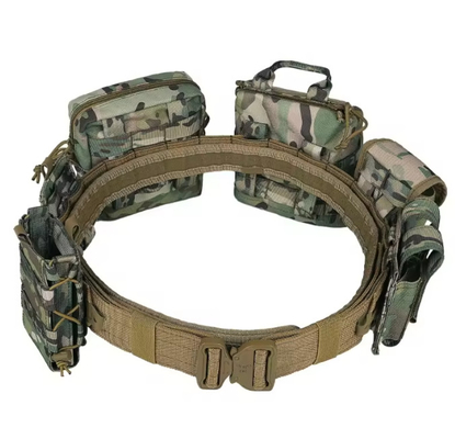 Equipo Tactico Bolso de molla ajustable de 6 piezas Conjunto de poliéster camuflaje cinturón táctico con bolsas magnéticas