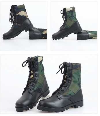 Botas de trabajo táctico de alta calidad para hombres Botas de combate negras para motocicleta Botas de defensa para senderismo