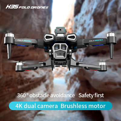 Profesional 4K HD ESC con doble cámara Mini Drone H35 Flujo óptico sin escobillas WIFI Quadcopter Evitar obstáculos