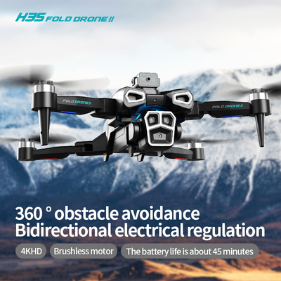 Profesional 4K HD ESC con doble cámara Mini Drone H35 Flujo óptico sin escobillas WIFI Quadcopter Evitar obstáculos