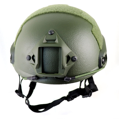 Casco FAST NIJ IIIA Balístico Kevlar táctico balístico de gran tamaño de corte alto Casco verde del ejército