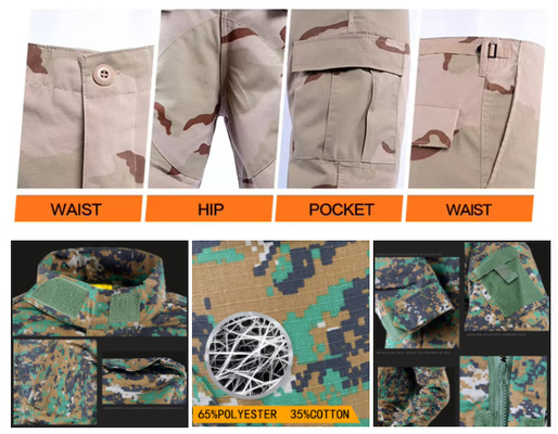 Entrenamiento táctico masculino Pantalones de exterior Rodillas Camisas de trabajo personalizadas Long pants