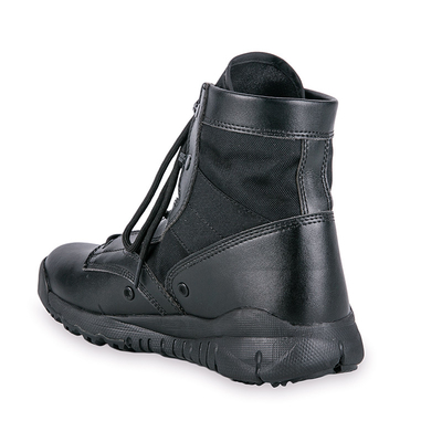 Botas tácticas de media pantorrilla con encaje de cuero impermeable y revestimiento de algodón