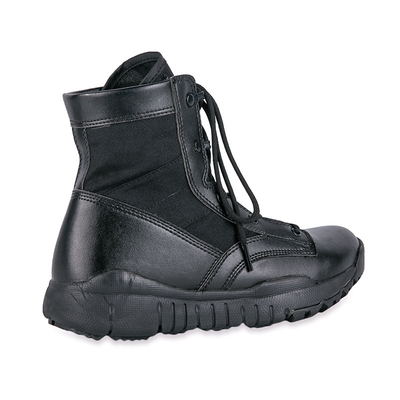 Botas tácticas de media pantorrilla con encaje de cuero impermeable y revestimiento de algodón