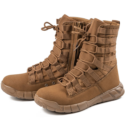 Botas tácticas de combate profesionales para fuerzas del orden público y militares hechas de revestimiento de cuero de algodón