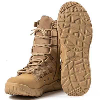 Botas tácticas de combate profesionales para fuerzas del orden público y militares hechas de revestimiento de cuero de algodón