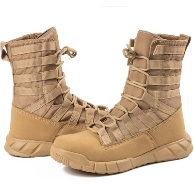Botas tácticas de combate profesionales para fuerzas del orden público y militares hechas de revestimiento de cuero de algodón