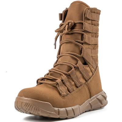 Botas tácticas de combate profesionales para fuerzas del orden público y militares hechas de revestimiento de cuero de algodón