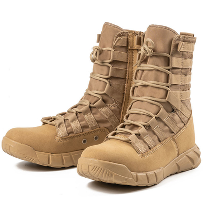 Botas tácticas de combate profesionales para fuerzas del orden público y militares hechas de revestimiento de cuero de algodón