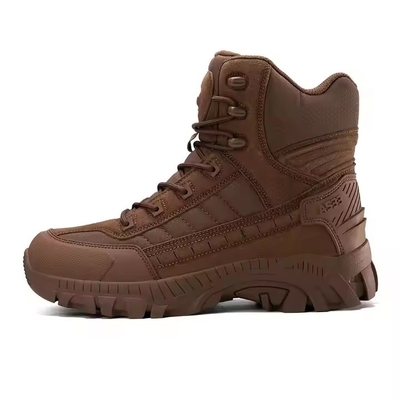 Botas de piel transpirables para hombres de estilo camuflaje de seguridad para entrenamiento de combate y deportes al aire libre