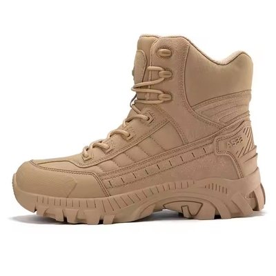 Botas de piel transpirables para hombres de estilo camuflaje de seguridad para entrenamiento de combate y deportes al aire libre