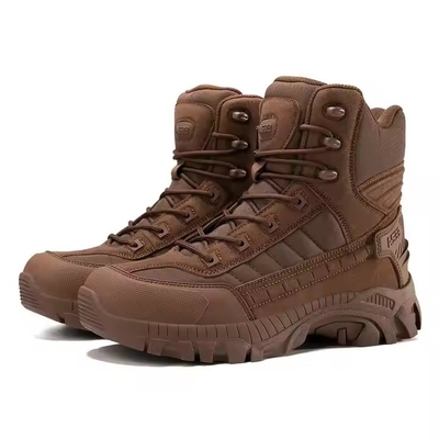Botas de piel transpirables para hombres de estilo camuflaje de seguridad para entrenamiento de combate y deportes al aire libre
