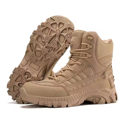 Botas de piel transpirables para hombres de estilo camuflaje de seguridad para entrenamiento de combate y deportes al aire libre