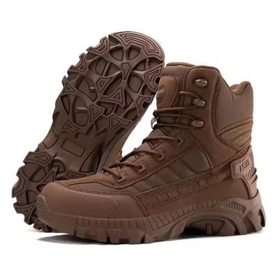 Botas de piel transpirables para hombres de estilo camuflaje de seguridad para entrenamiento de combate y deportes al aire libre