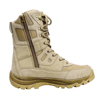 Botas de caza de color bronceado de seguridad de pie de acero para hombres, de cuero, cómodas, impermeables y antideslizantes
