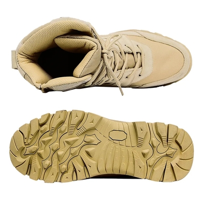 Botas de caza de color bronceado de seguridad de pie de acero para hombres, de cuero, cómodas, impermeables y antideslizantes