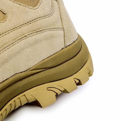 Botas de caza de color bronceado de seguridad de pie de acero para hombres, de cuero, cómodas, impermeables y antideslizantes