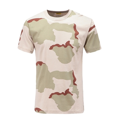 China Xinxin fabricante camuflaje cuello redondo algodón puro manga corta camiseta de entrenamiento táctico