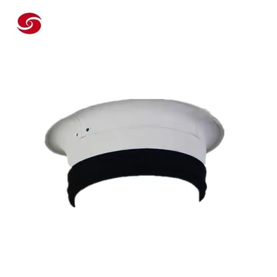 Equipo táctico de exteriores personalizado con poliéster / material de algodón sombrero de oficial blanco