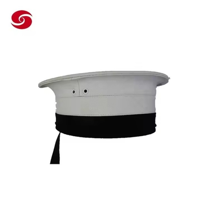 Equipo táctico de exteriores personalizado con poliéster / material de algodón sombrero de oficial blanco