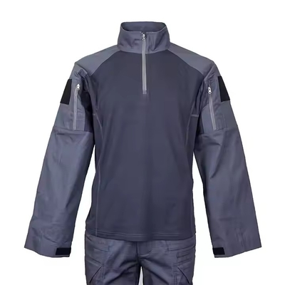 Traje táctico con cremallera en azul oscuro con logotipo personalizado