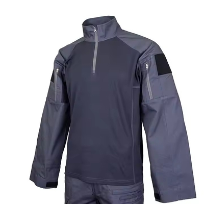 Traje táctico con cremallera en azul oscuro con logotipo personalizado