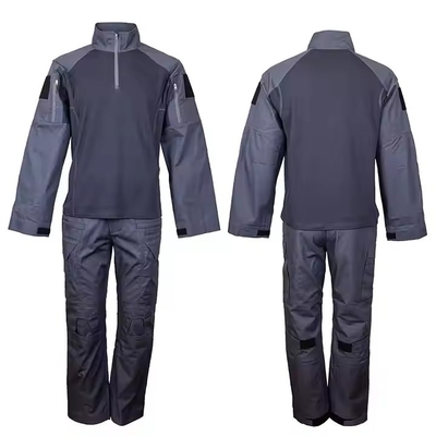 Traje táctico con cremallera en azul oscuro con logotipo personalizado