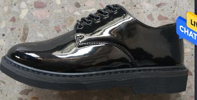 Oficial de ejército formal brillante negro de cuero de la suela exterior de goma de los zapatos de la vaca Shoes