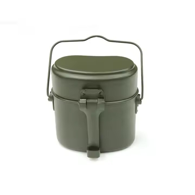 Cantina táctica Oliva verde caldera de aluminio de 3 piezas caja de almuerzo equipo táctico para exteriores