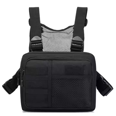Chaleco táctico al aire libre con cinturón de hombro almohadillado Bolsa de bolso de pecho unisex