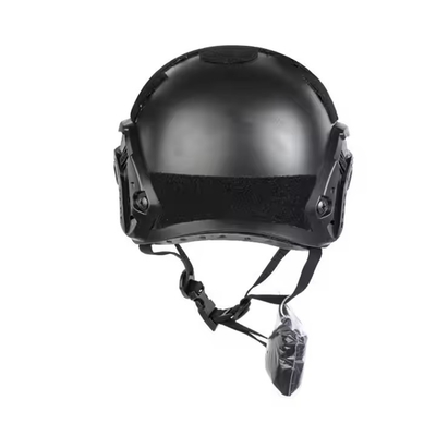 Casco de protección táctico negro duradero con vidrio para entrenamiento táctico