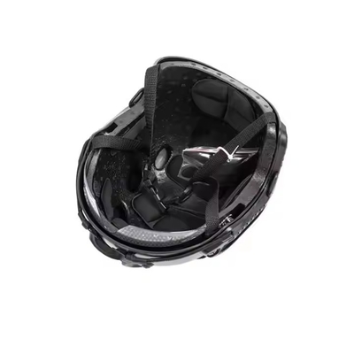 Casco de protección táctico negro duradero con vidrio para entrenamiento táctico
