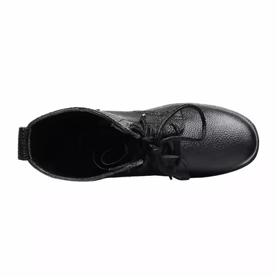 Calzado táctico de uniforme personalizado Botas de cuero de color negro con Geinuen Botas de entrenamiento de cuero Botas negras