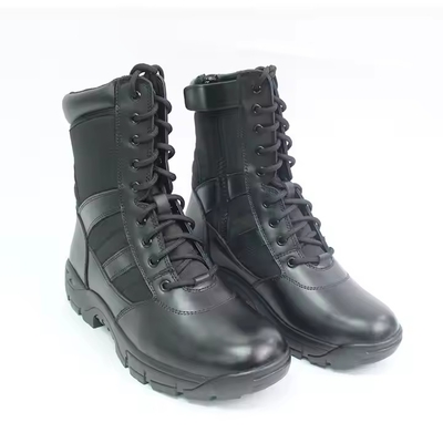 Botas de cuero negro de grano completo botas de seguridad de caucho suela dura PU de cuero genuino botas de exterior para hombres