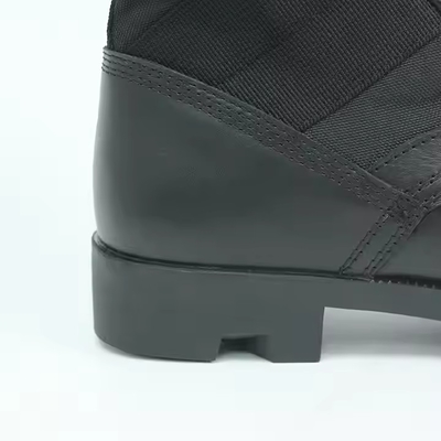 Botas de cuero negro de grano completo botas de seguridad de caucho suela dura PU de cuero genuino botas de exterior para hombres