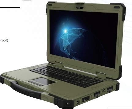 Ejército refuerzo notbook, refuerzo de laboratorio, 14 pulgadas de pantalla única portátil portátil robusto
