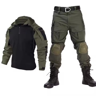 Traje de protección táctico camuflaje con capucha camisa de entrenamiento de rana respirante y pantalones