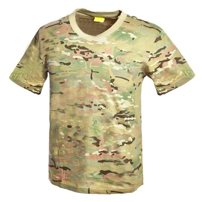 Combate durable 100% del camuflaje de la camiseta militar del ejército del algodón